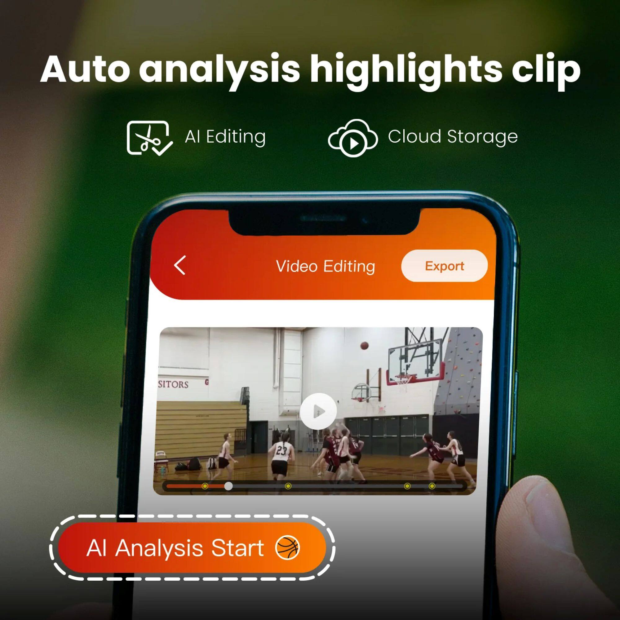 Auto analysis highlights clip

AI Editing Cloud Storage

Video Editing Export

AI Analysis Start
