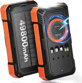 Core Tech - 49,800mAh Portable Power Bank with Wireless Charging and Flashlight