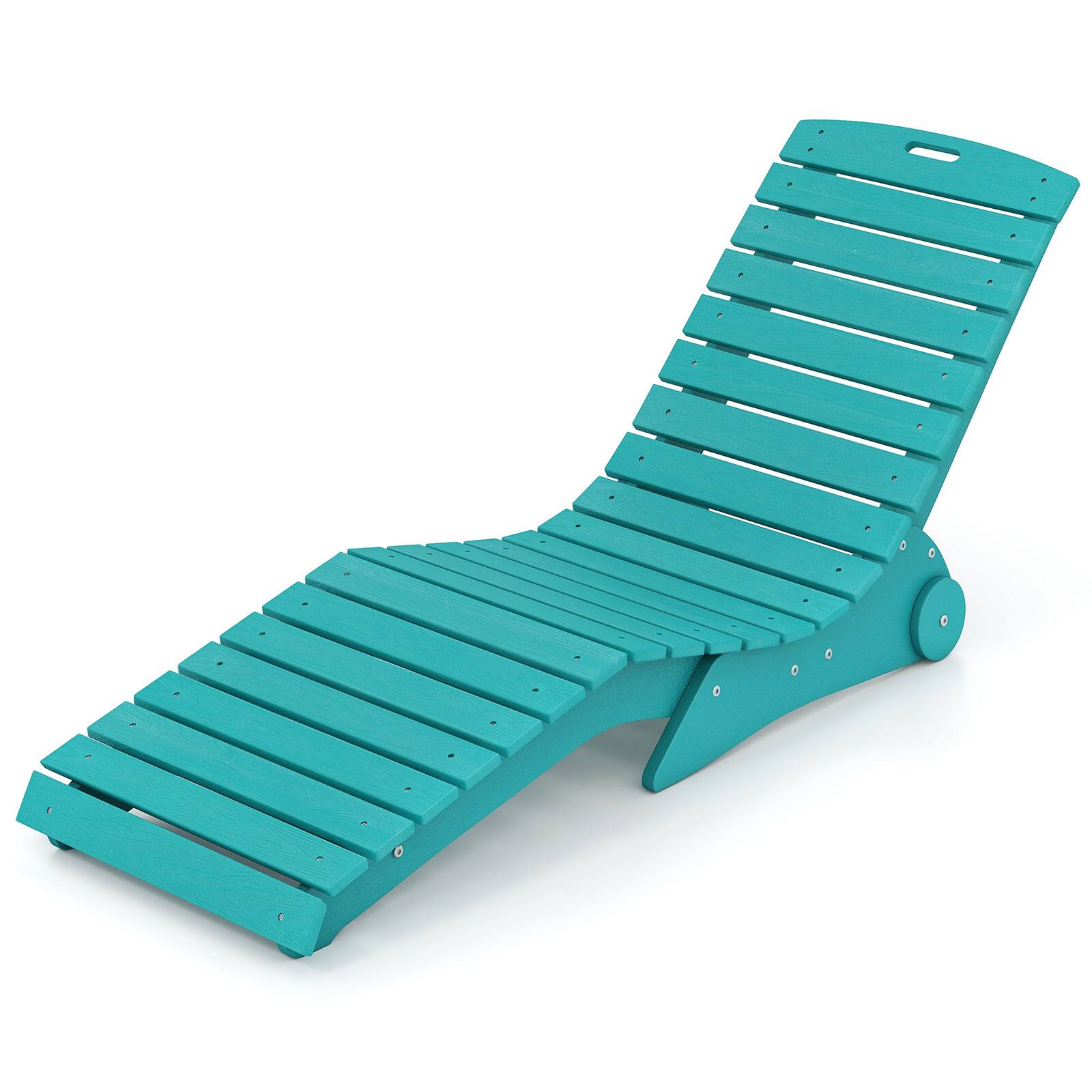 Alt View 1. Costway - Costway In-Pool Lounge Chair HDPE Pool Chaise with Wheels 5.5-8.5 in Water Depth 450 LBS - Turquoise.