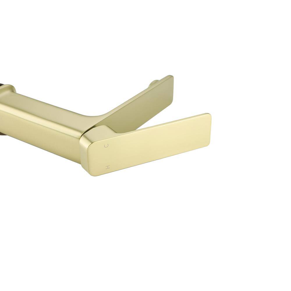 Back. Elegant Kitchen and Bath - Lena Single Hole Single Handle Bathroom Faucet in Brushed Gold - Brushed Gold.