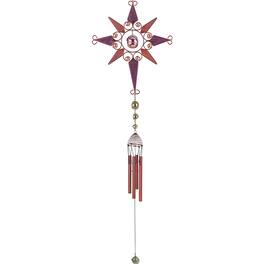 FC Design - 37" Long Purple Star Wind Chime with Copper Gem Outdoor Patio or Garden Hanging Decoration - Multi-Color