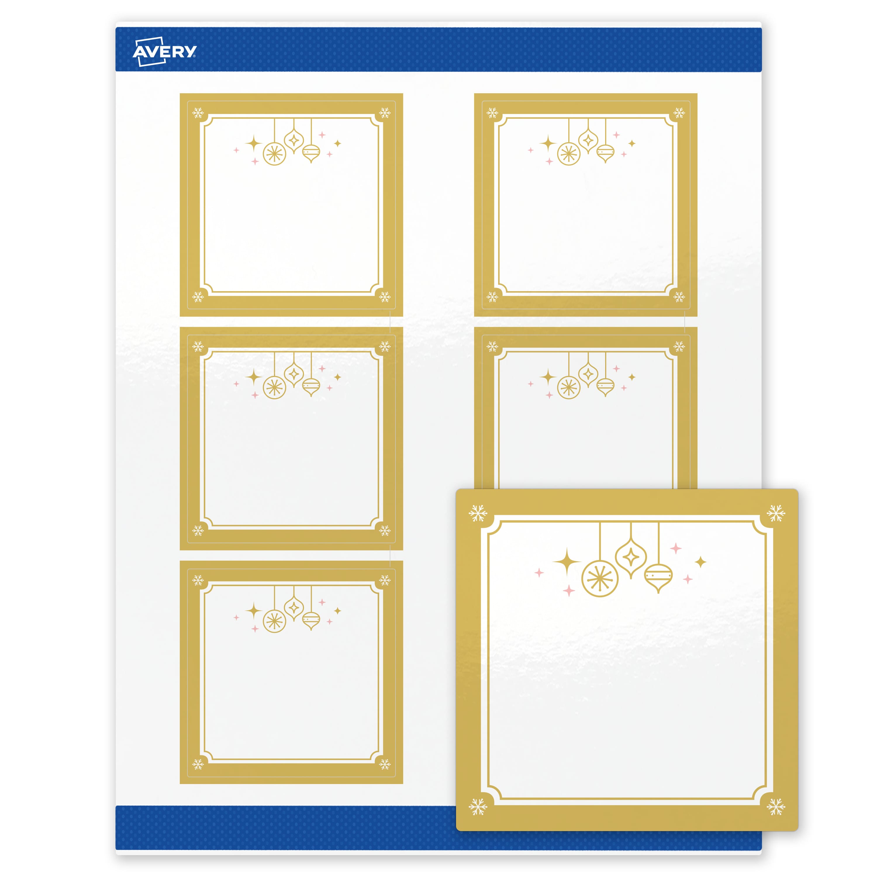 "Avery - Avery® Labels, 3"" x 3"", Glossy Metallic Gold Hanging Ornaments - White" price history on PriceWatchPro