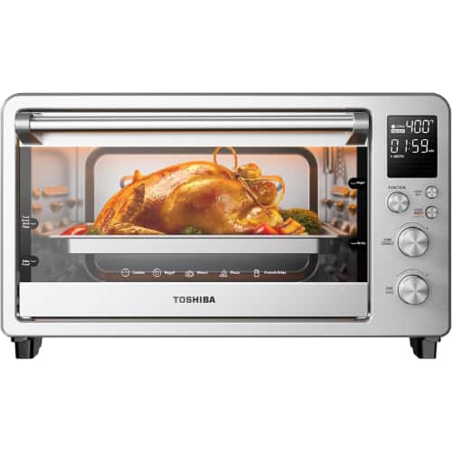 Toshiba - ChefFry 26.4QT Air Fryer Toaster Oven Combo, 12-in-1 Countertop Oven, Design - Stainless Steel