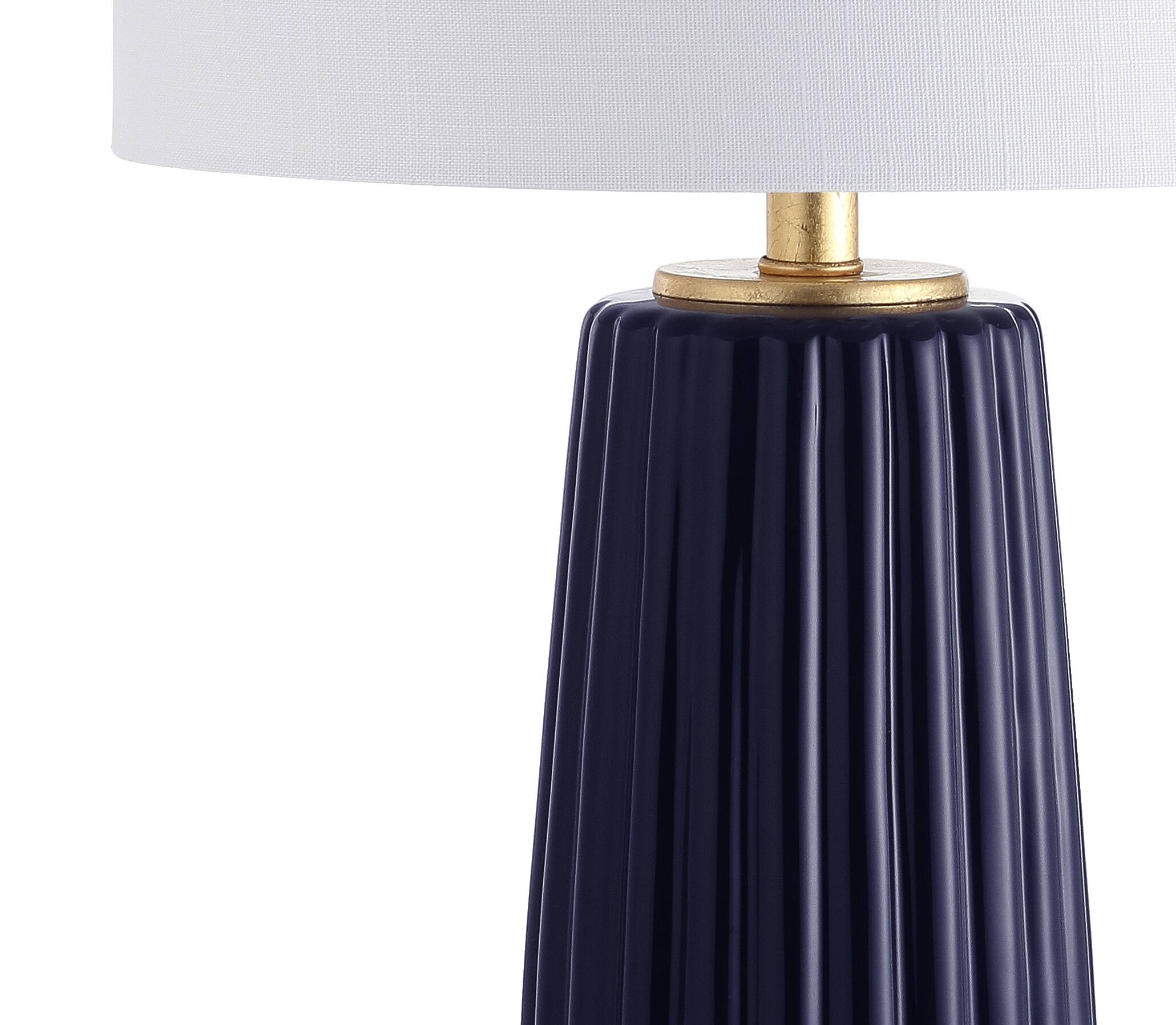 Alt View 6. Jonathan Y - Roman 28.5" Ceramic LED Table Lamp, Navy - Navy.