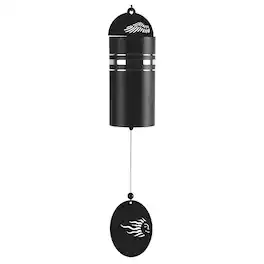 FC Design - 22" Long Metal Black Tube SunFace Chime Outdoor Patio or Garden Hanging Decoration - Multi-Color