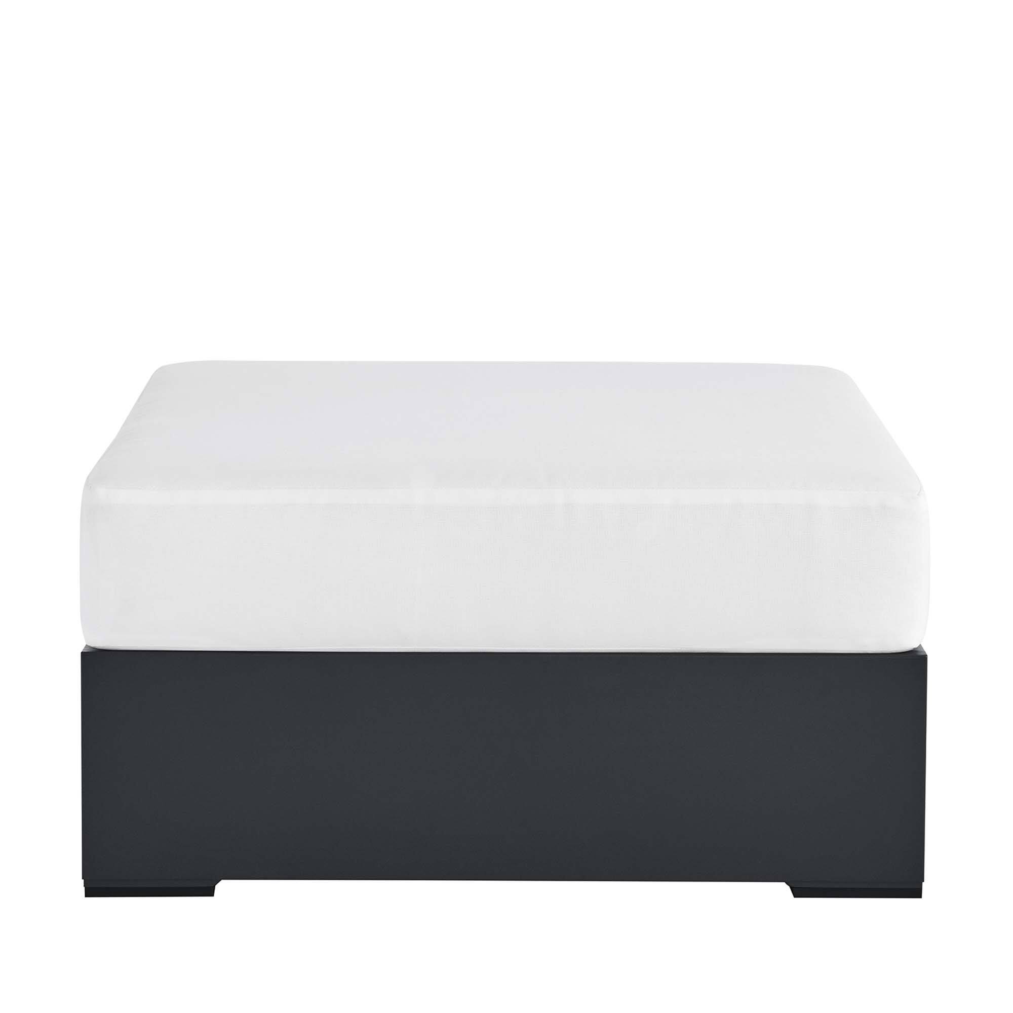 Alt View 2. Modway - Tahoe Outdoor Patio Powder-Coated Aluminum Ottoman by Modway - Gray White.