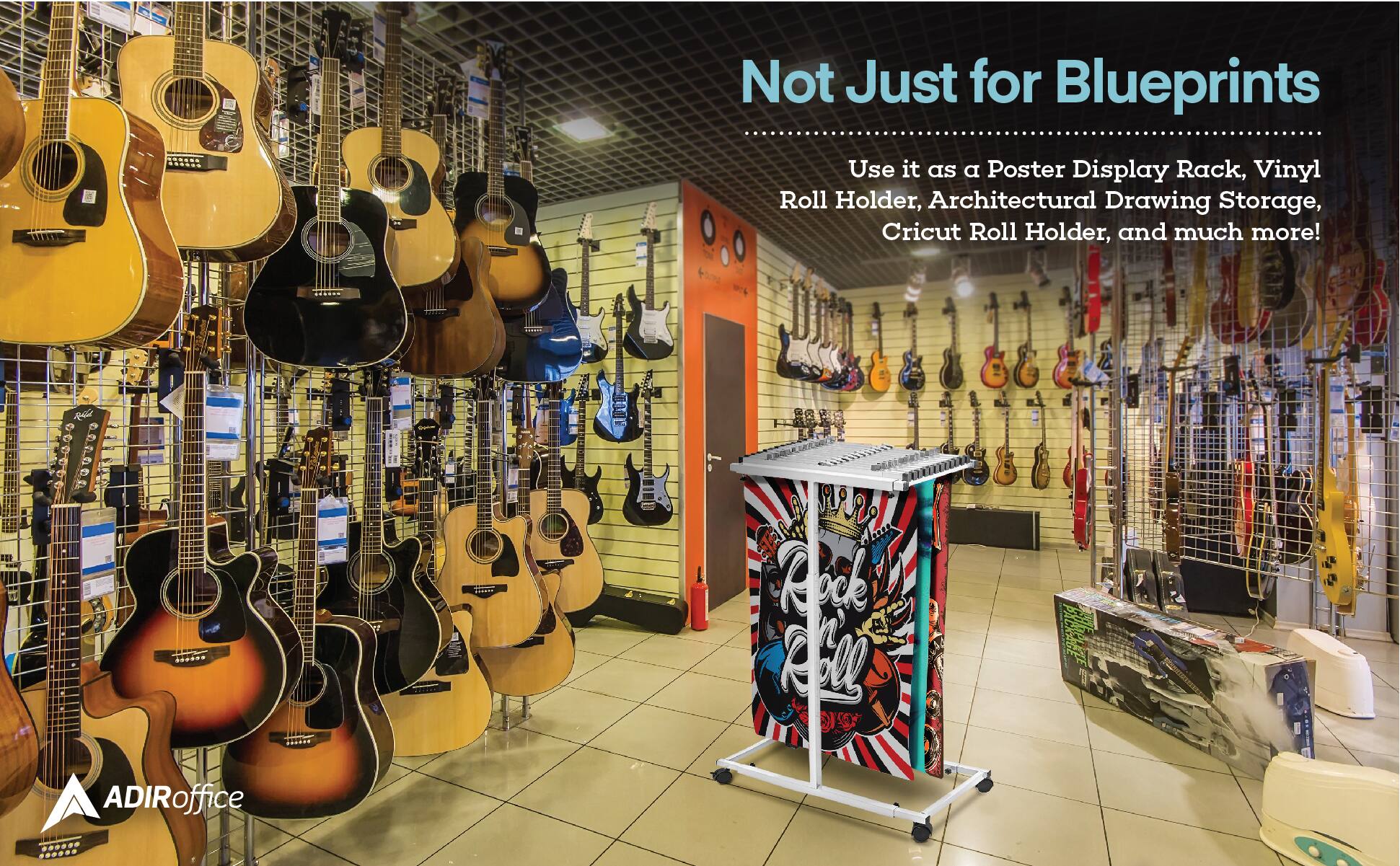 Not Just for Blueprints Use it as a Poster Display Rack, Vinyl Roll Holder, Architectural Drawing Storage, Cricut Roll Holder, and much more! ADIRoffice