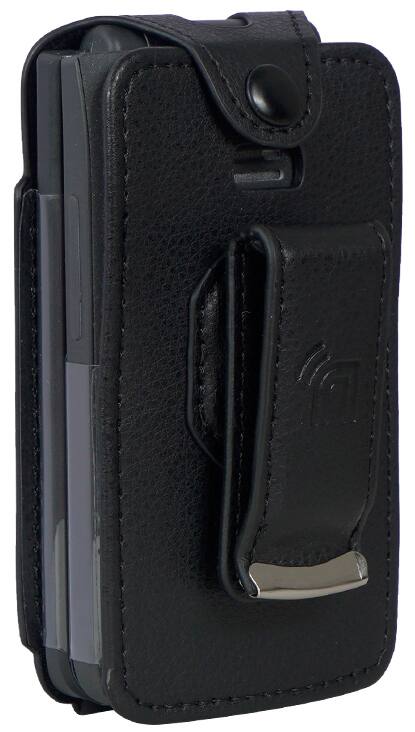 Alt View 9. Nakedcellphone - Case for TCL Flip 3 Phone - Vegan Leather with Belt Clip - Black.