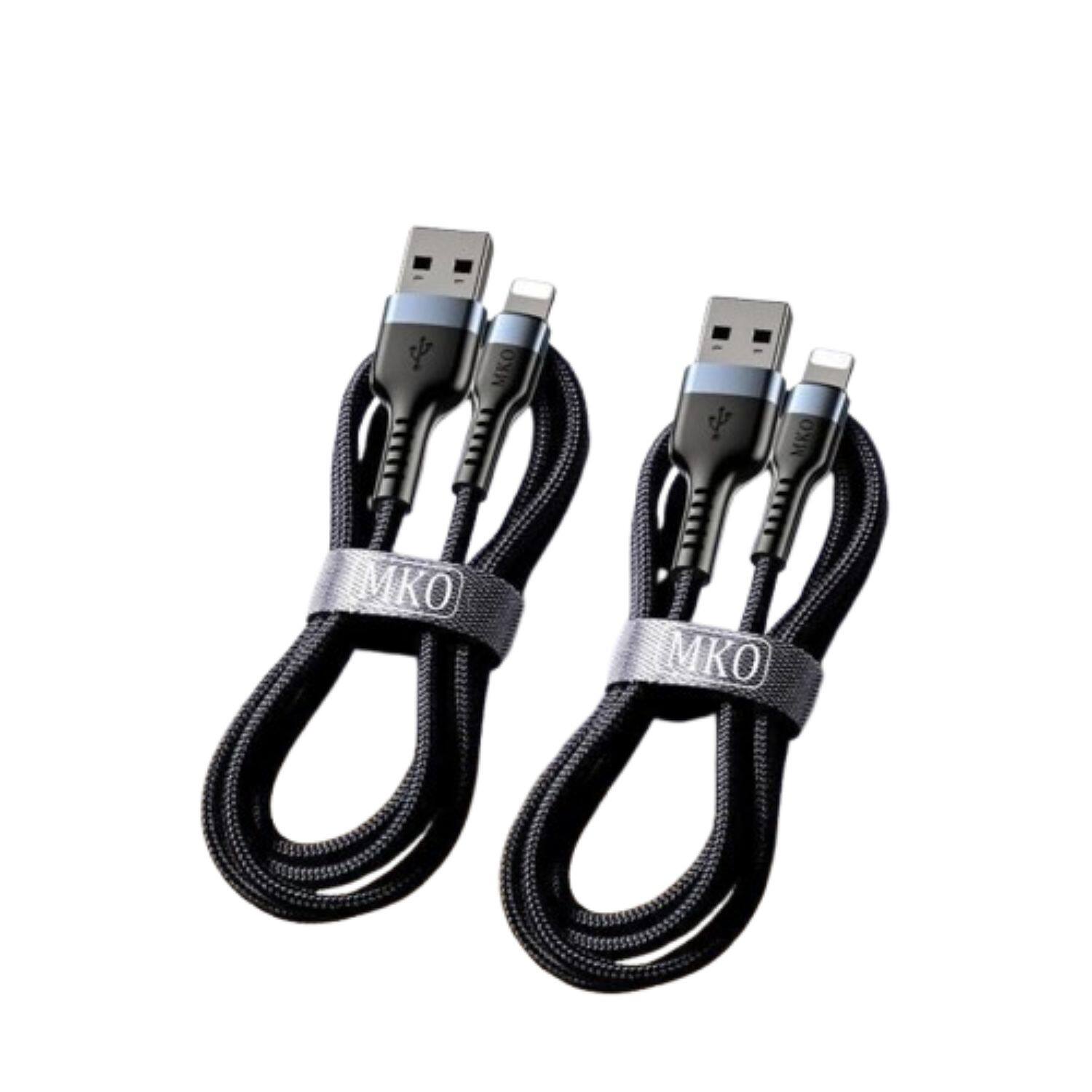 Front. Stock Preferred - 2-Pack USB-A to Lightning Charging & Data Cables (5ft) – Fast Charger for iPhone 14/13/12/11 Pro Max, iPad, iPod.