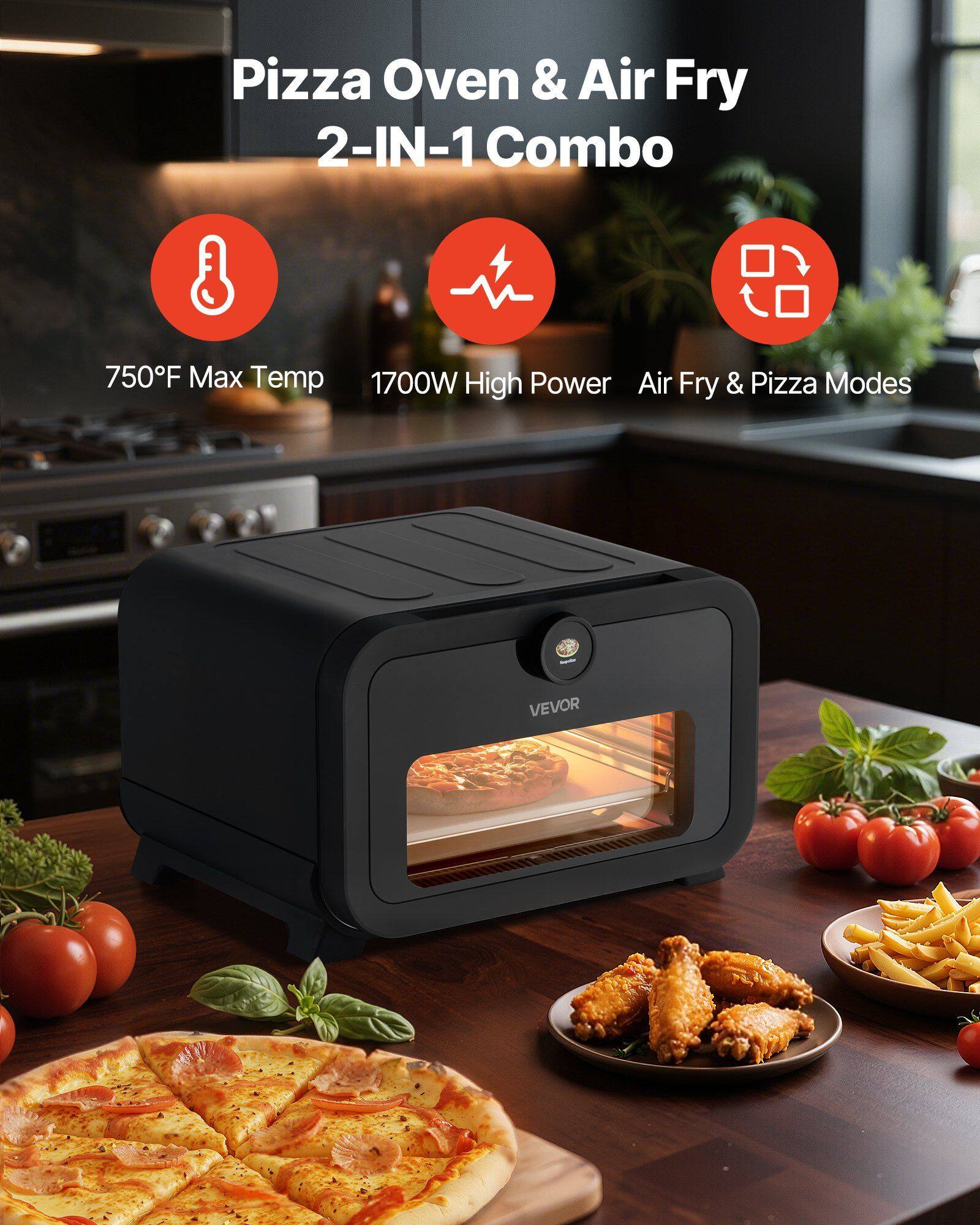 Pizza Oven & Air Fry 2-IN-1 Combo

- 750°F Max Temp
- 1700W High Power
- Air Fry & Pizza Modes

VEVOR