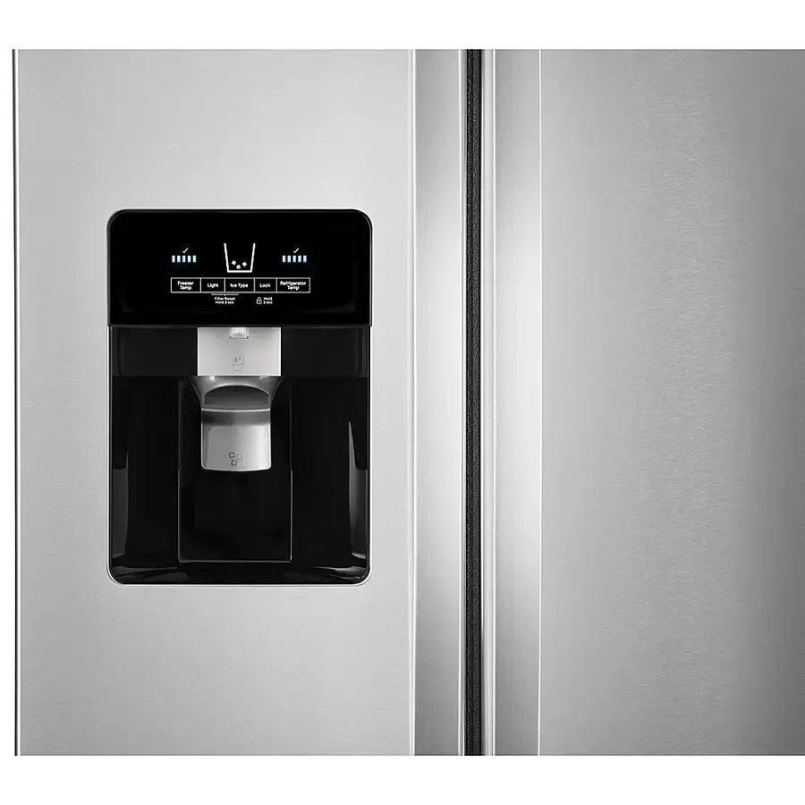 Alt View 2. Whirlpool - 21.4 Cu. Ft. Side-by-Side Refrigerator - Monochromatic Stainless Steel.