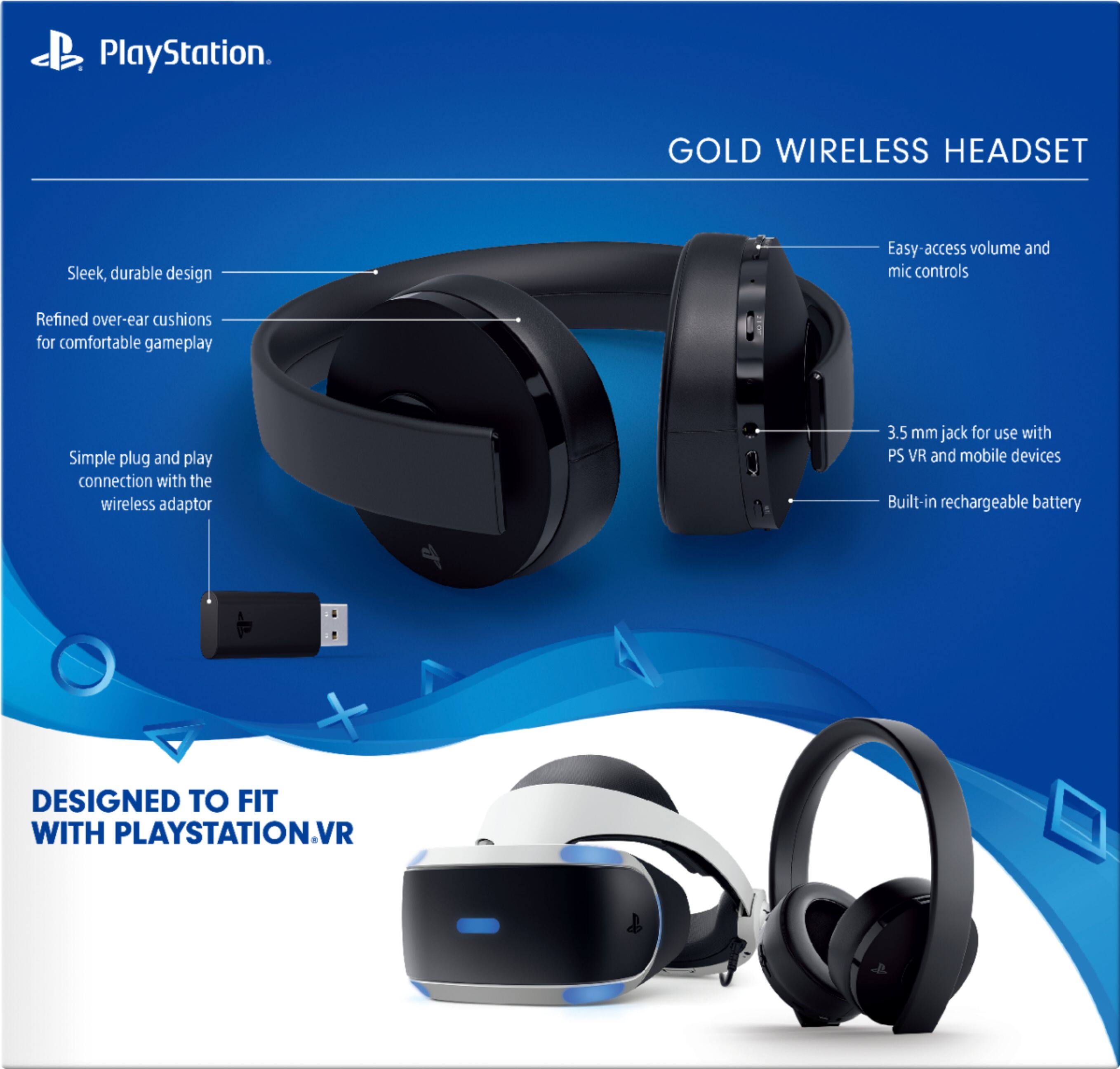 Alt View 20. Sony - Gold Wireless Stereo Headset - Black.