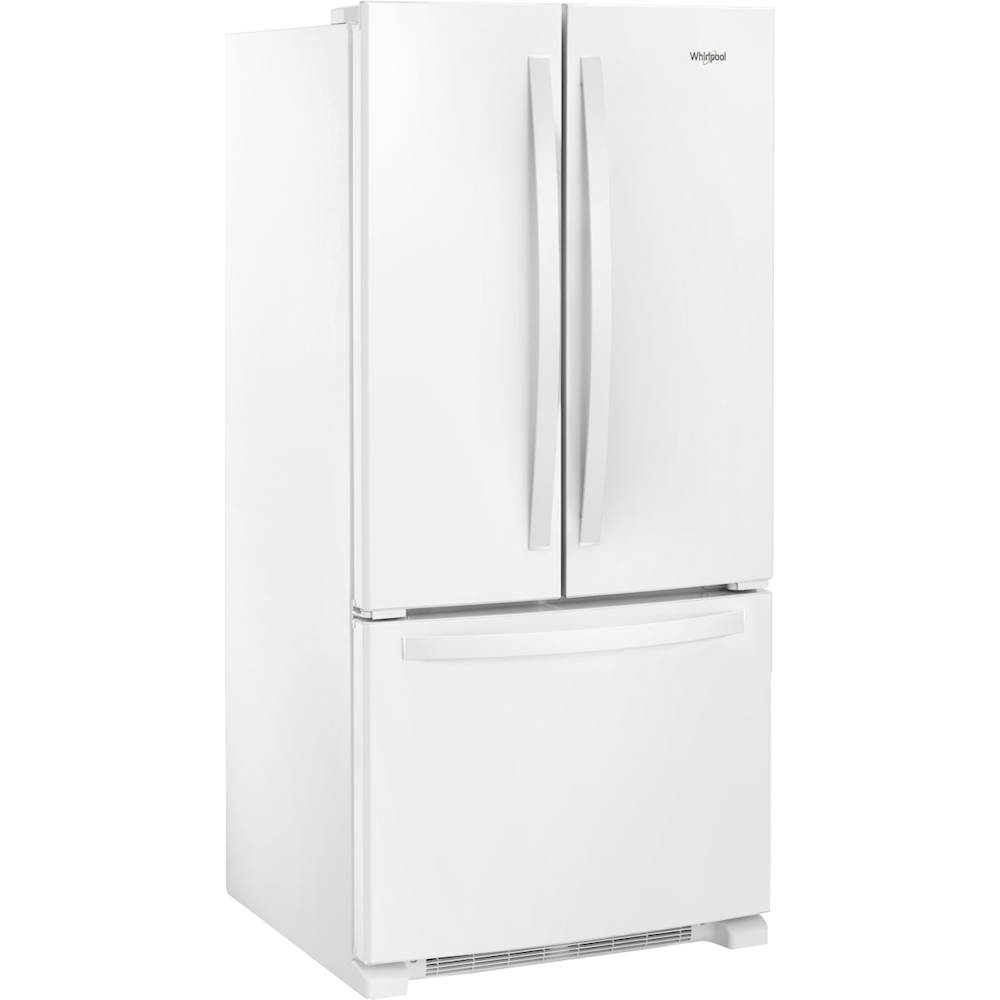 Angle View: Whirlpool - 19.7 Cu. Ft. French Door Refrigerator - Black