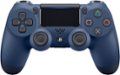 Front. Sony - DualShock 4 Wireless Controller for Sony PlayStation 4 - Midnight Blue.