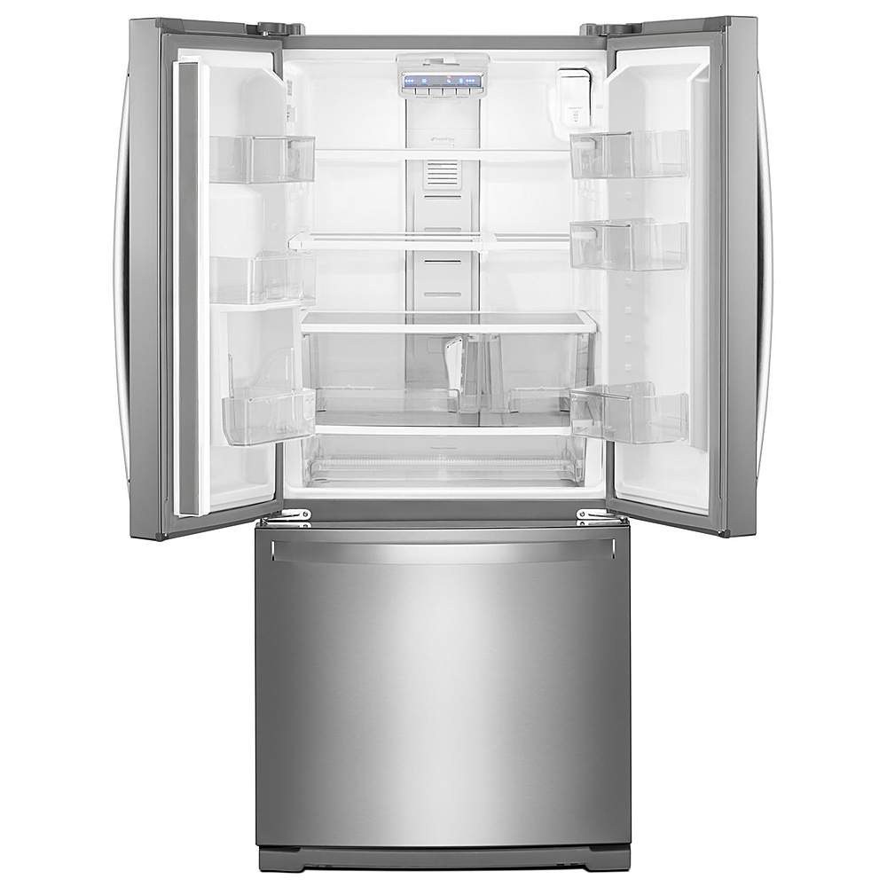 Angle View: Whirlpool - 19.7 Cu. Ft. French Door Refrigerator - Stainless Steel