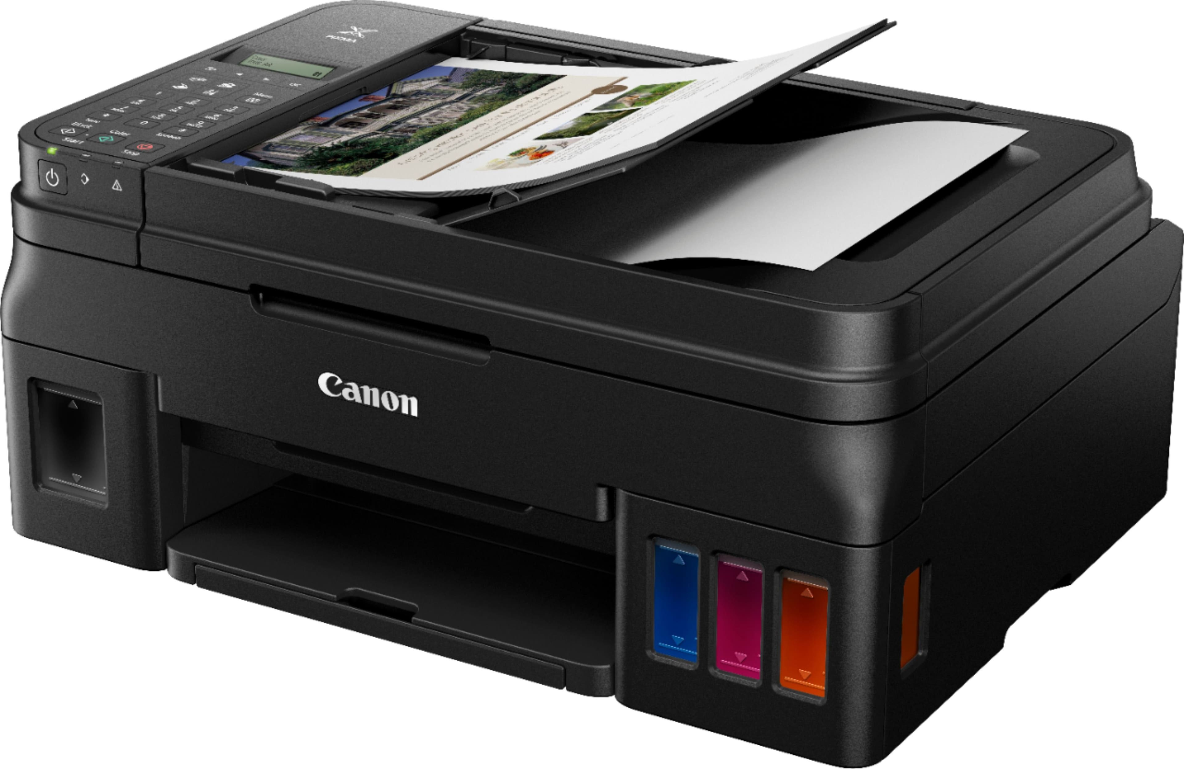 Left. Canon - PIXMA G4210 Wireless MegaTank All-In-One Inkjet Printer - Black.