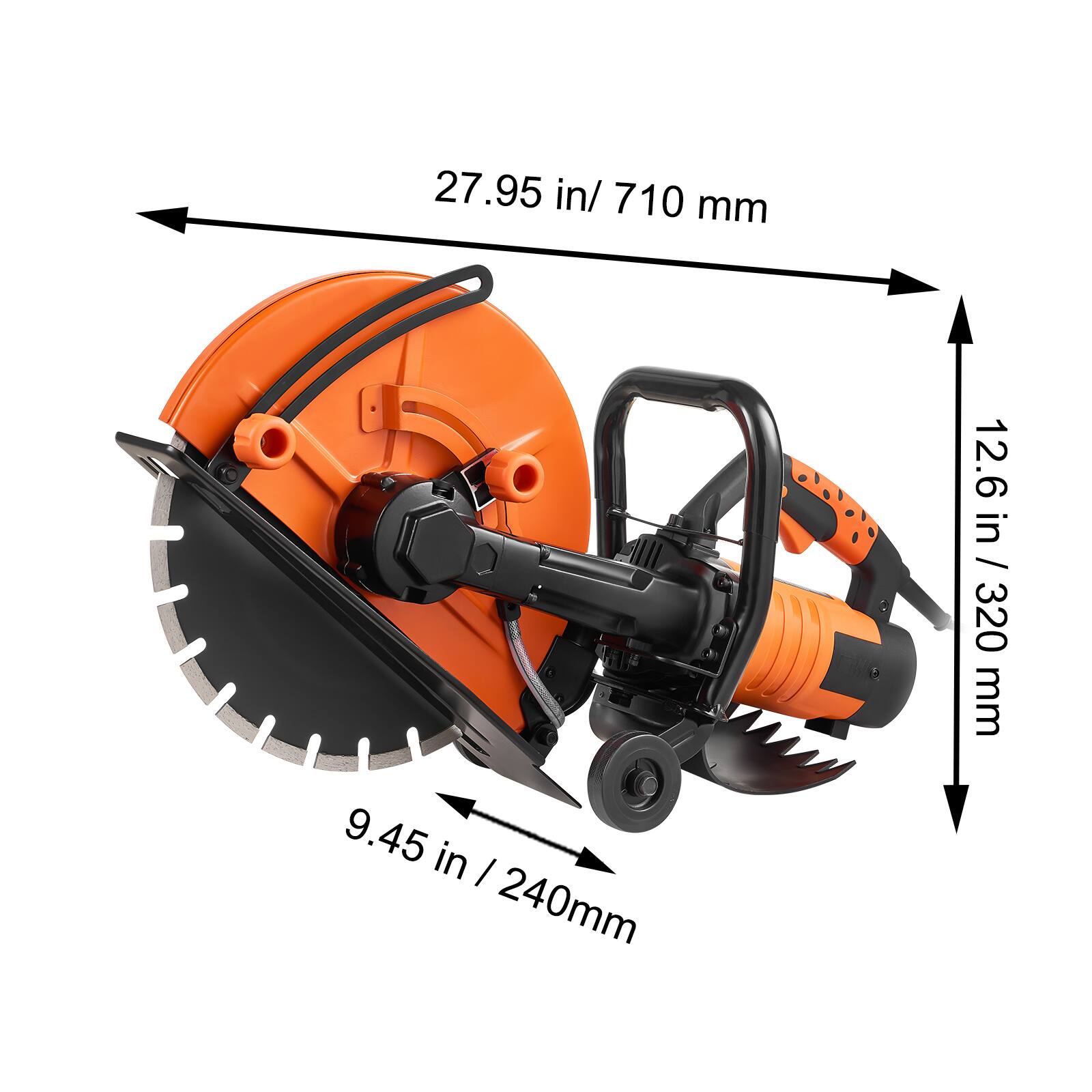 27.95 in / 710 mm  
9.45 in / 240 mm  
12.6 in / 320 mm