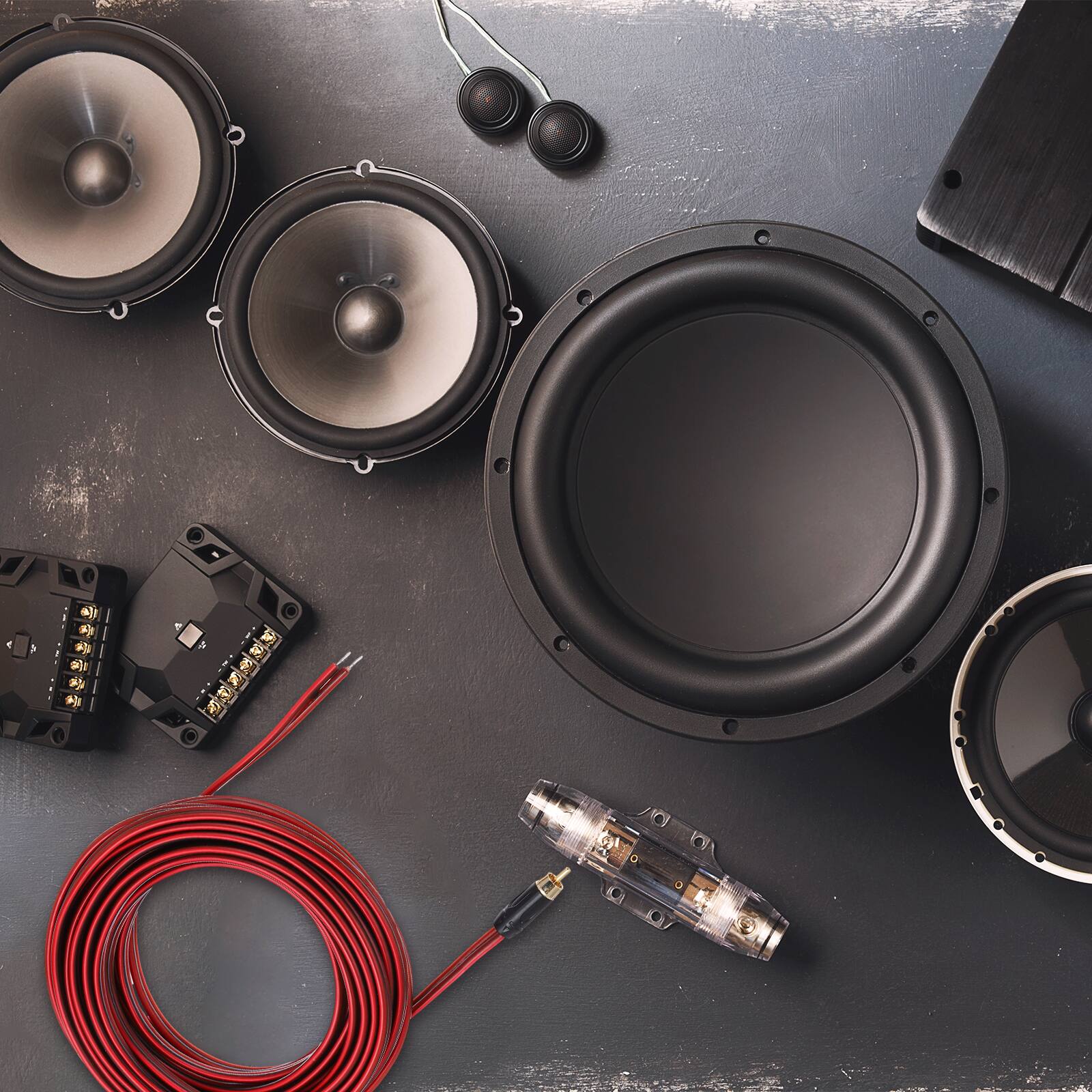 Alt View 4. Unique Bargains - RCA to Bare Wire Open End Audio Cable, 14AWG Gold Plated Extension Wire for Guitar, Speakers - Red.