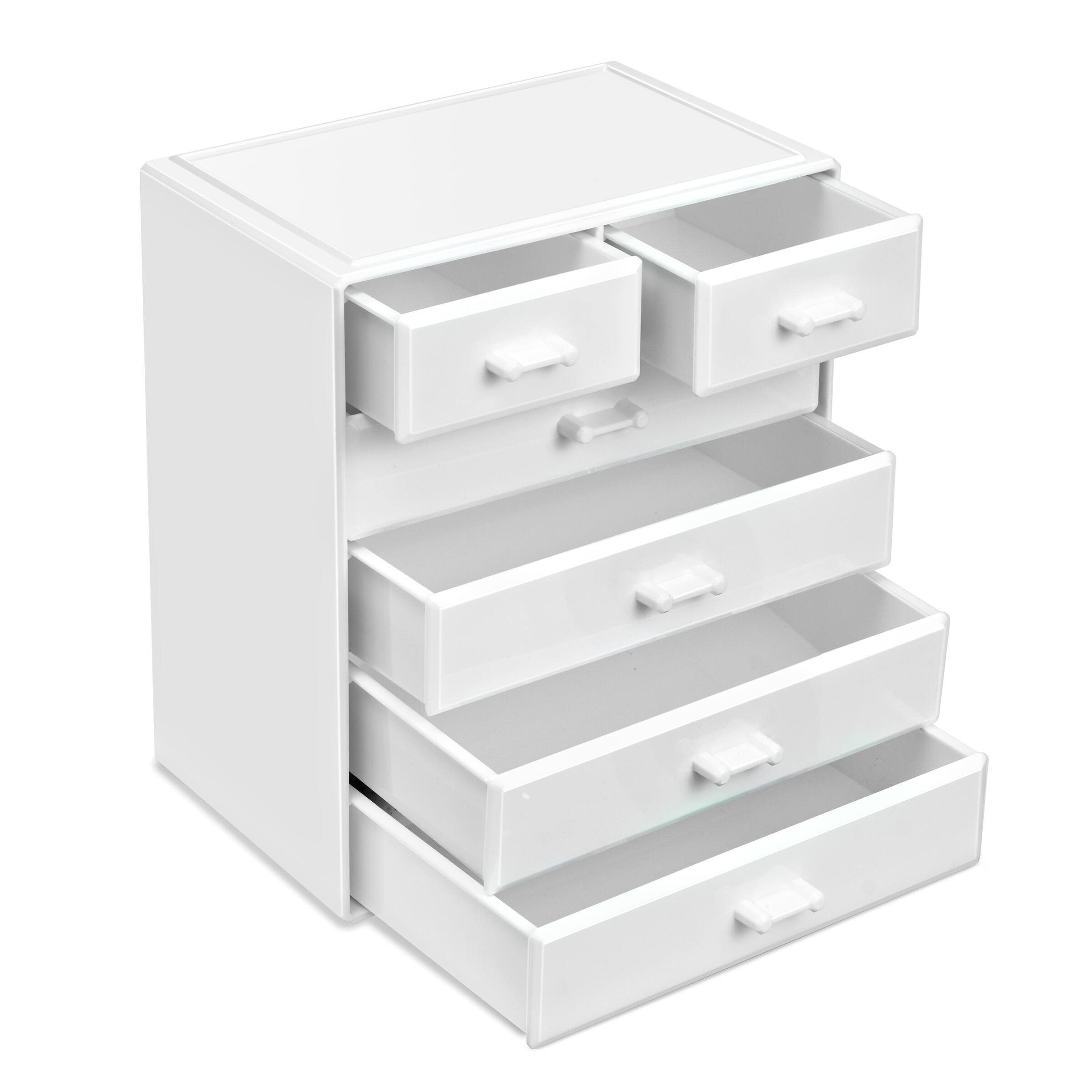 Angle. Sorbus - Sorbus 6 Drawer Makeup Organizer Case (White) - White.