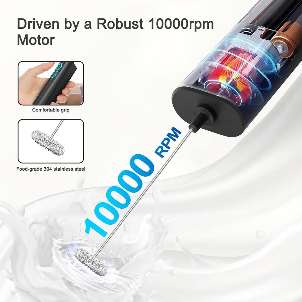 Driven by a Robust 10000rpm Motor

Comfortable grip

Food-grade 304 stainless steel

10000 RPM