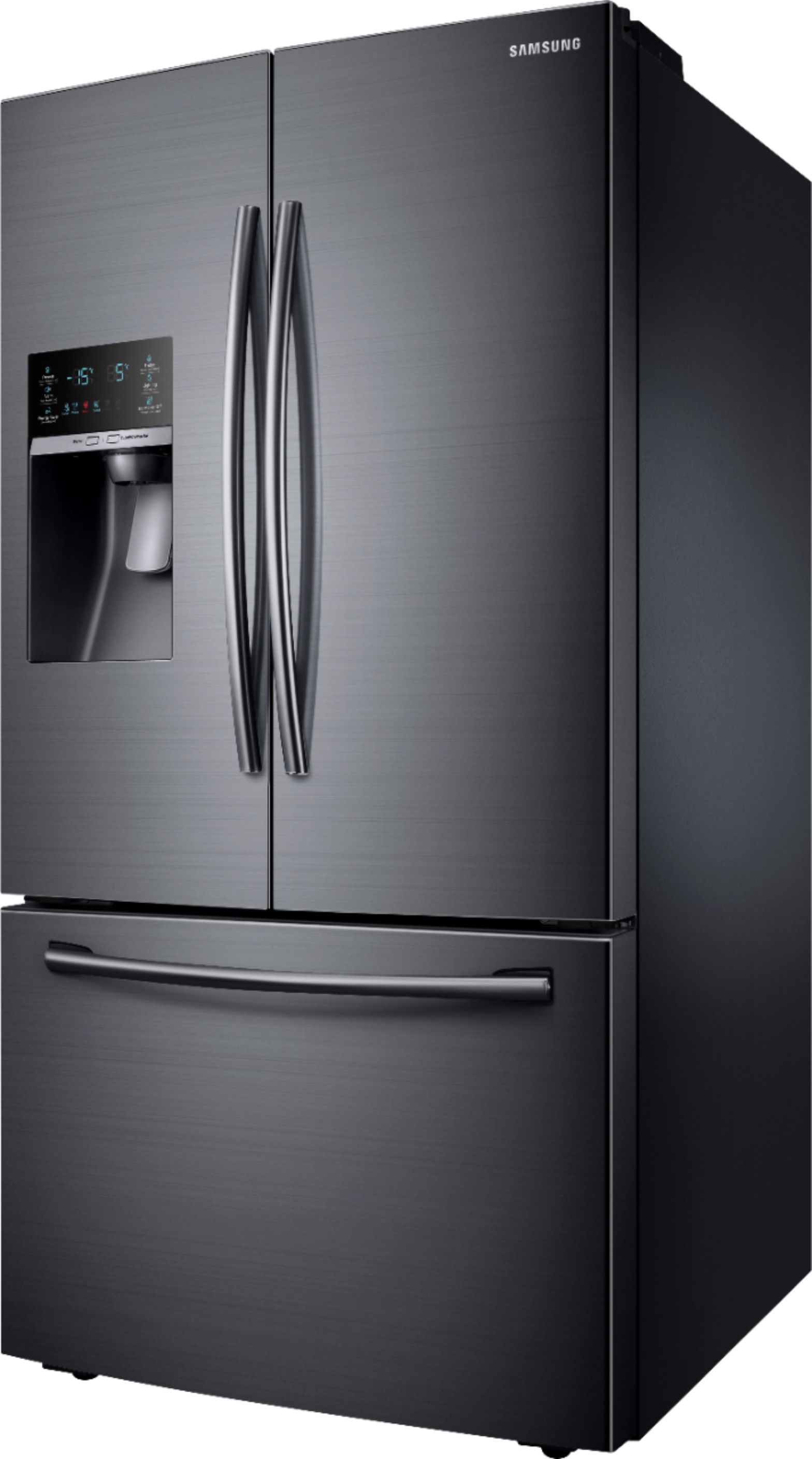 Best Buy: Samsung 22.5 cu. ft. Counter Depth French Door Fingerprint Best Buy Samsung Black Stainless Steel Refrigerator
