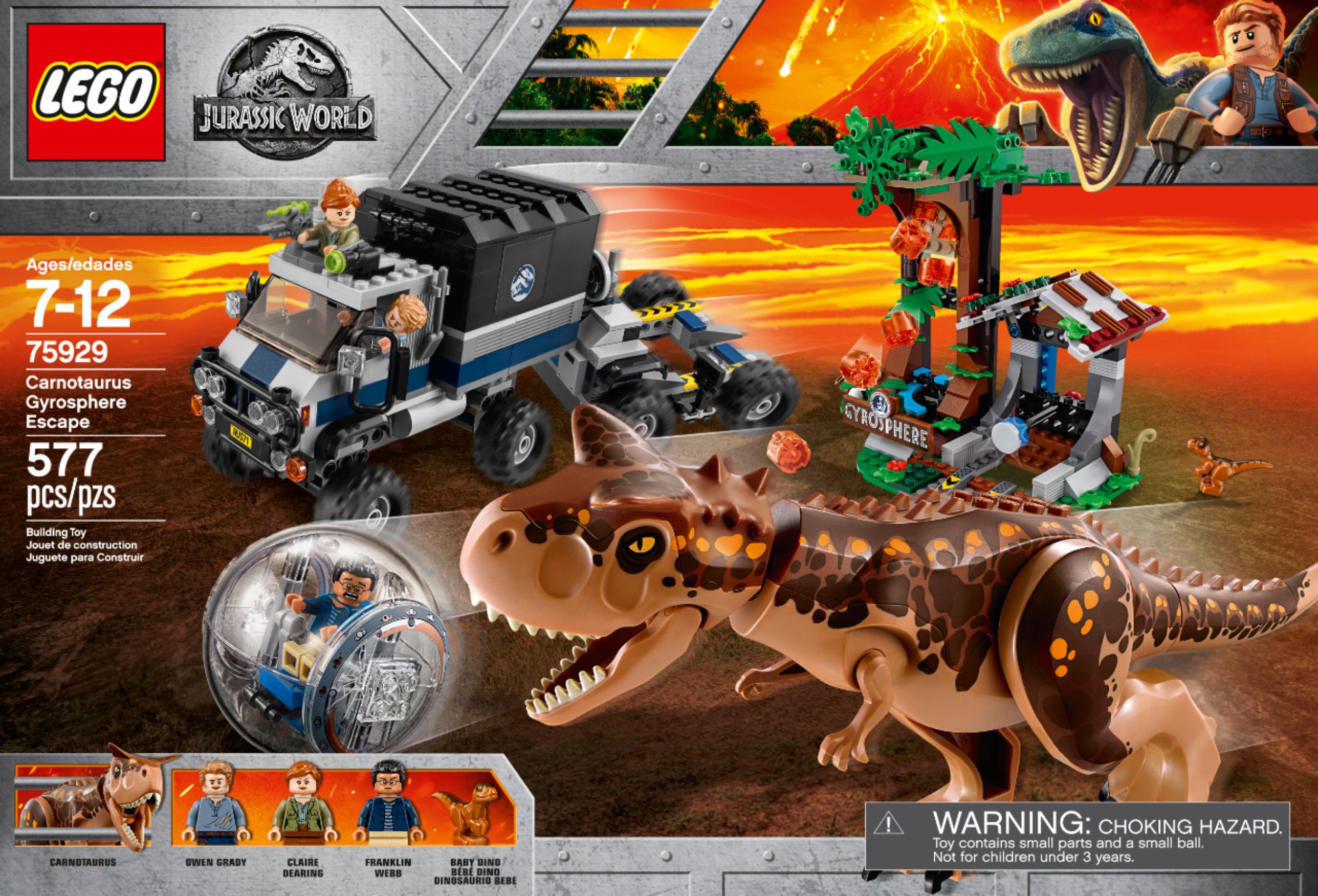 Best Buy: LEGO Jurassic World Carnotaurus Gyrosphere Escape 75929 6212616