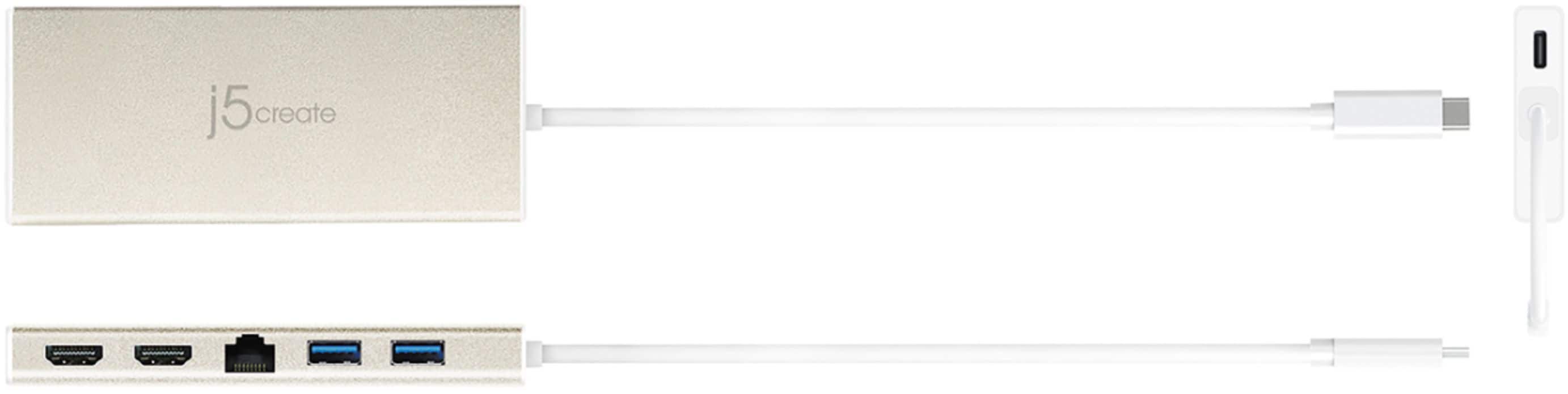Alt View 12. j5create - USB-C Dual HDMI Mini Dock - Gold.