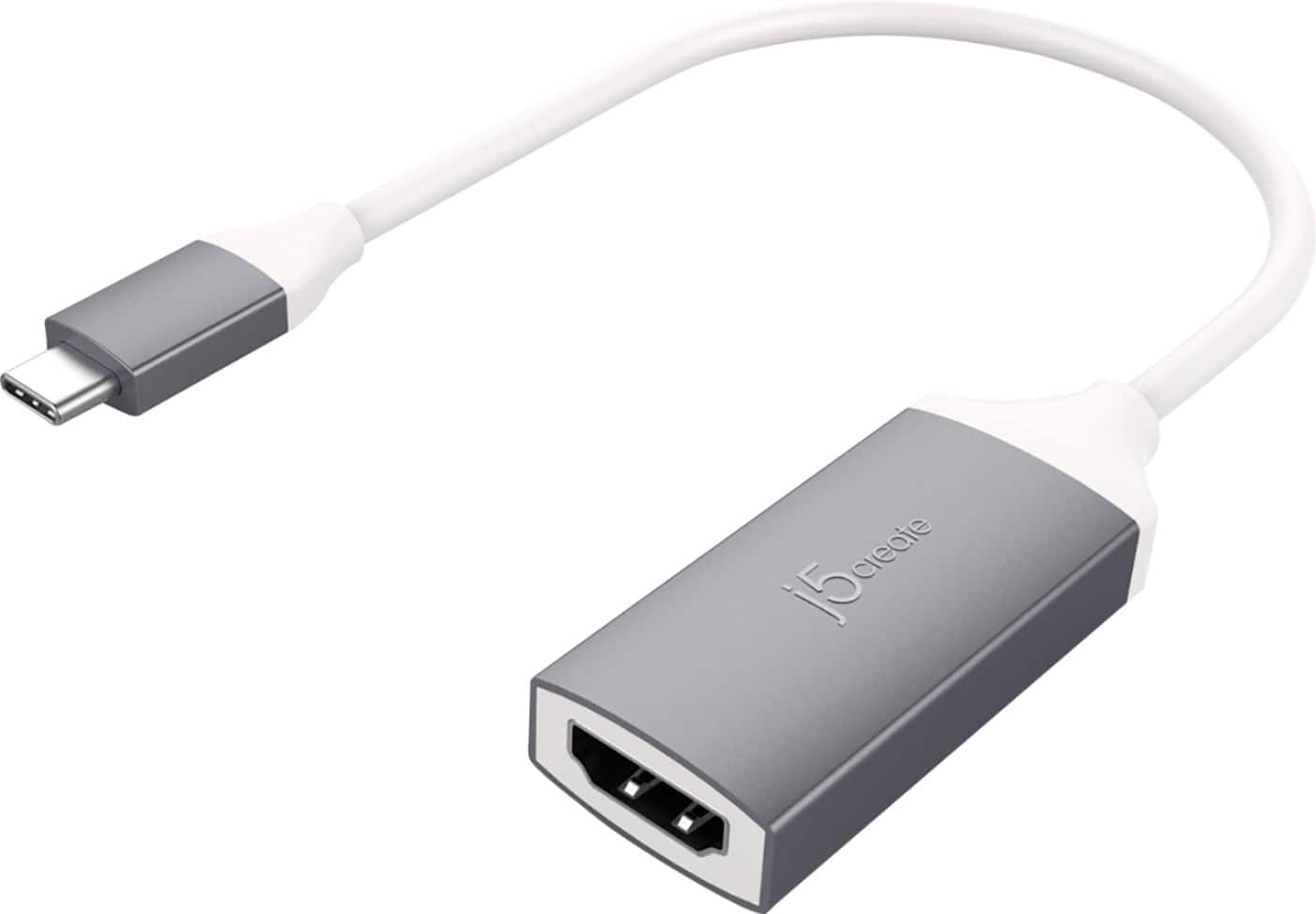 Alt View 12. j5create - USB-C to 4K HDMI Adapter - Space Gray/White.