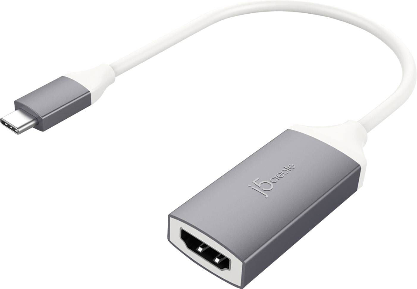 Alt View 12. j5create - USB-C to 4K HDMI Adapter - Space Gray/White.