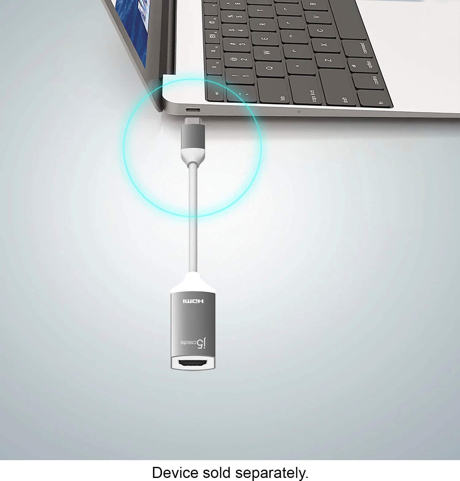 Alt View 16. j5create - USB-C to 4K HDMI Adapter - Space Gray/White.