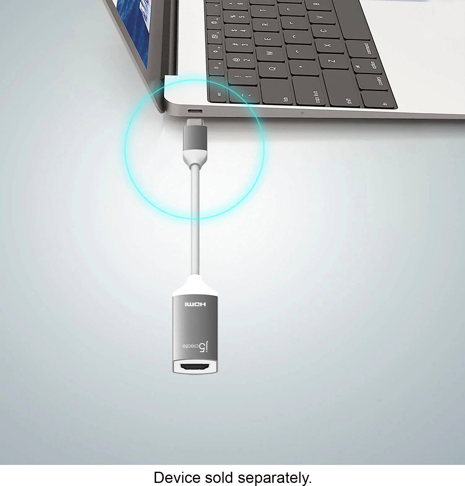 Alt View 16. j5create - USB-C to 4K HDMI Adapter - Space Gray/White.