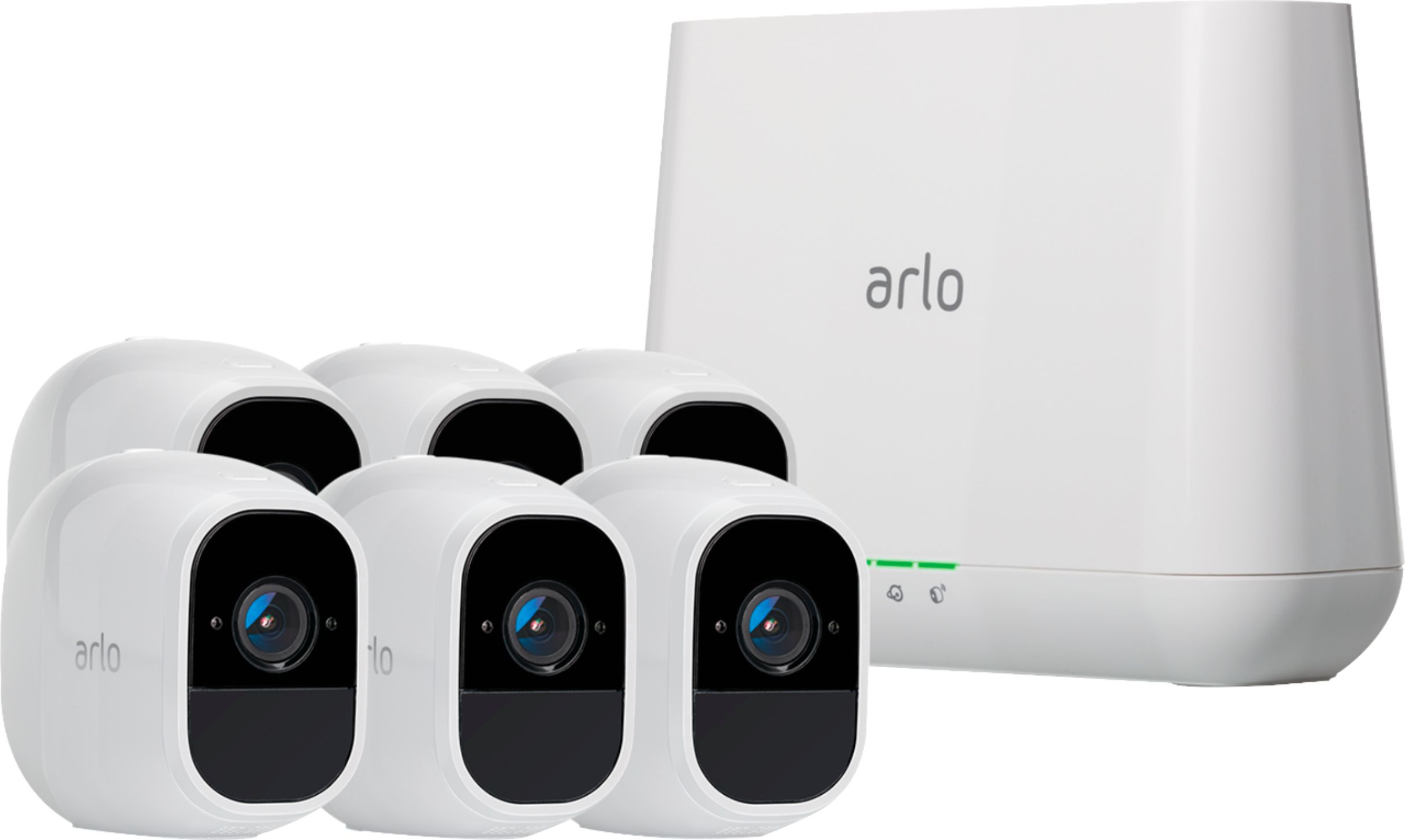 Arlo Pro 2 6Camera Indoor/Outdoor Wireless 1080p Security Camera System White VMS4630P100NAS