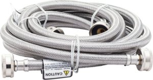 Smart Choice - 8' Braided Stainless Steel Fill Hose (2-Pack) - Silver - Front_Zoom