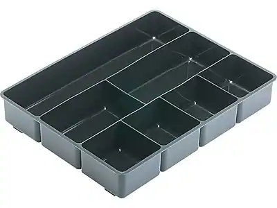 Front. RubberMaid - Rubbermaid Extra Deep Plastic Drawer Organizer, Black (11906ROS) - Black.