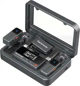 Saramonic - Air 2-Person Mini Wireless Clip-On Mic System w/ Lavaliers for Cameras, Mobile Devices & Computers - Black