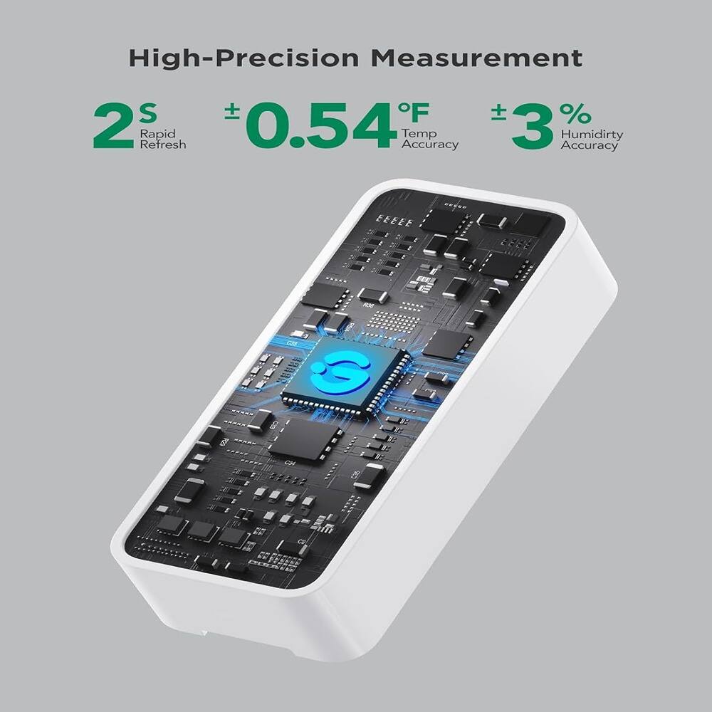 High-Precision Measurement

2s Rapid Refresh  
±0.54°F Temp Accuracy  
±3% Humidity Accuracy