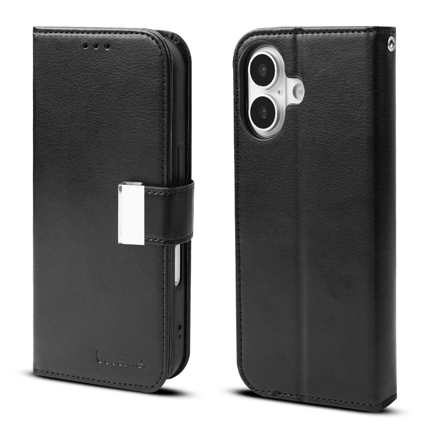 Front. baseline - baseline Wallet Folio Case for Apple iPhone 17 - Black - Black.