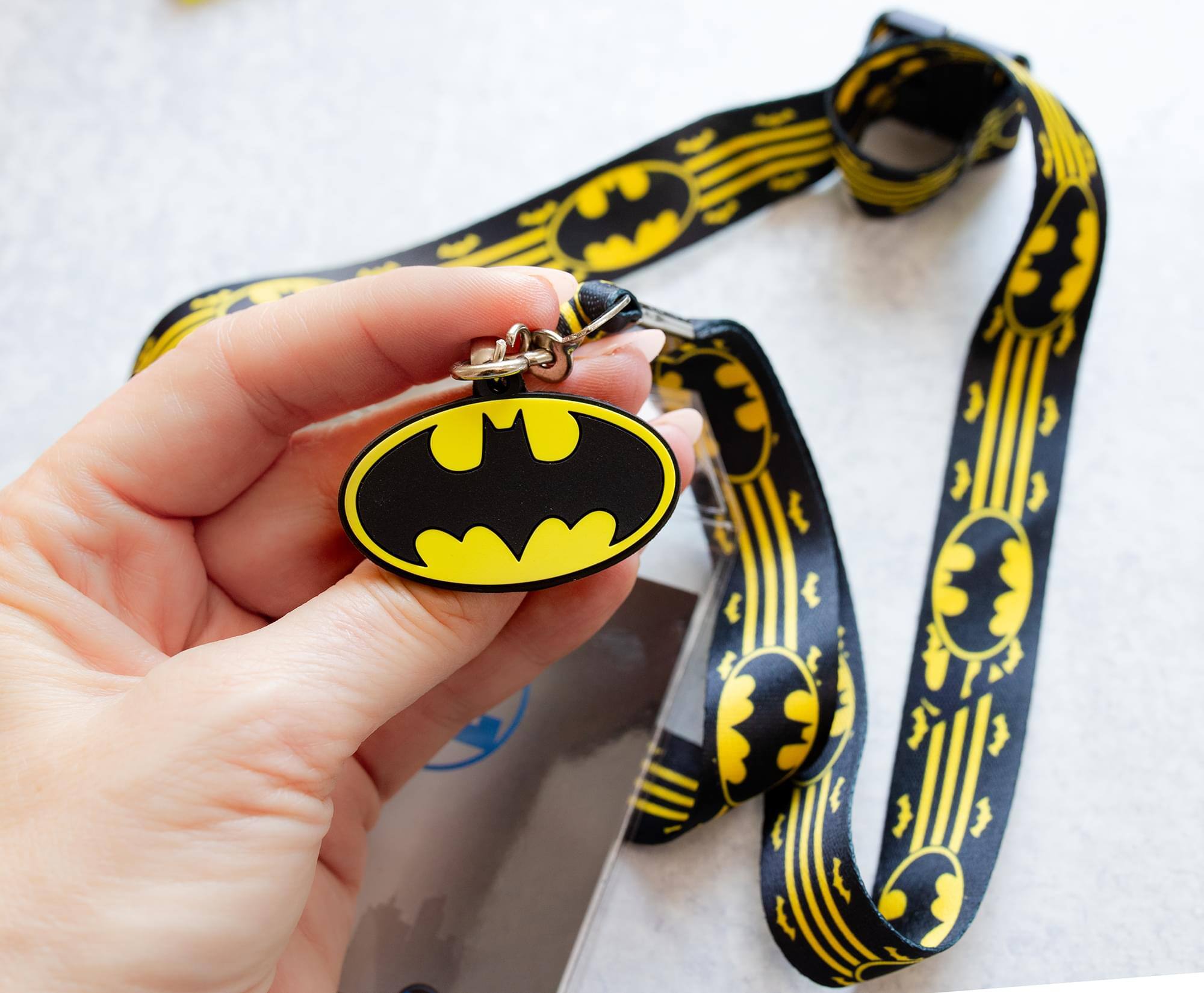 Alt View 3. DC Universe - DC Comics Batman 22-Inch Lanyard With ID Badge Holder And Logo Charm - Yellow.