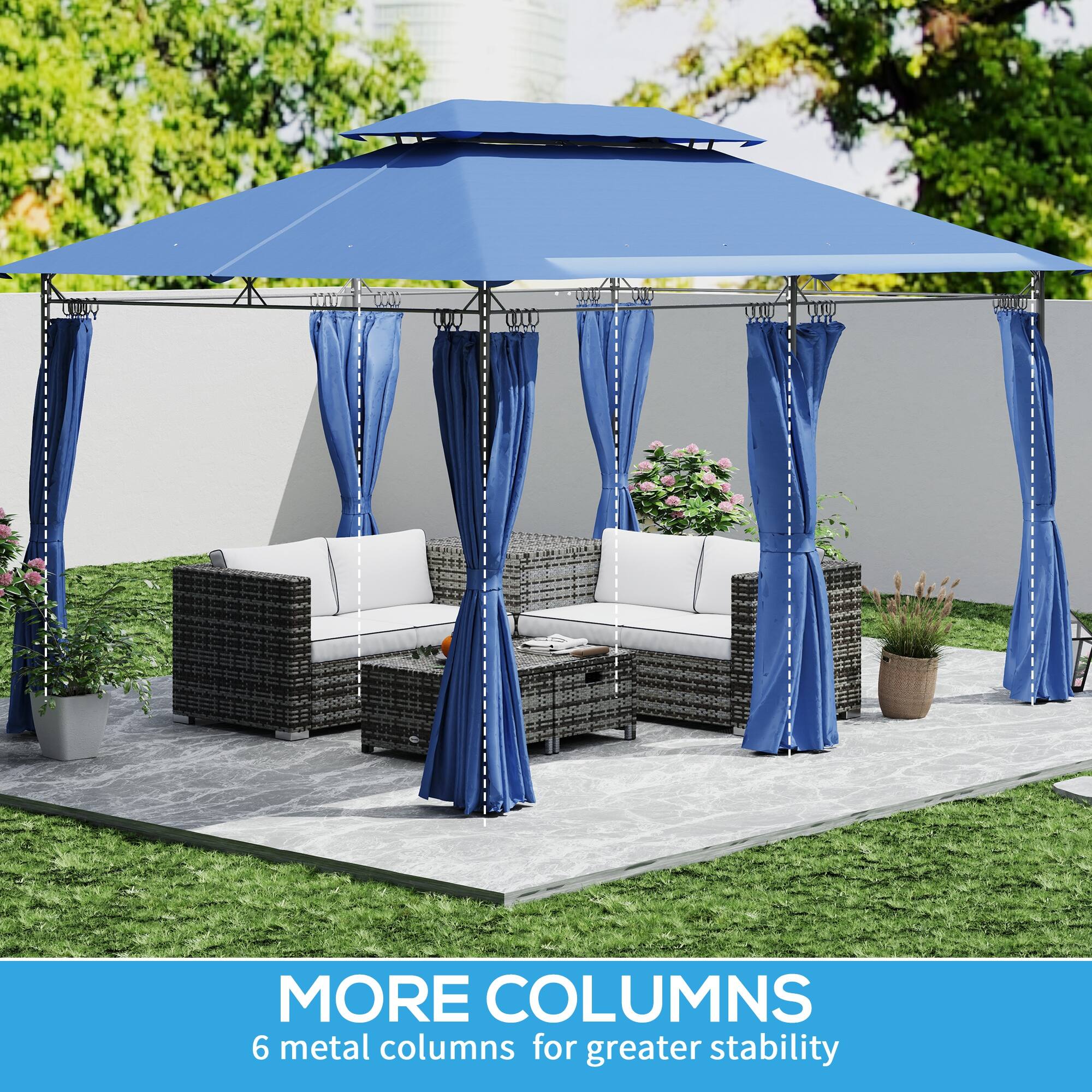 MORE COLUMNS
6 metal columns for greater stability