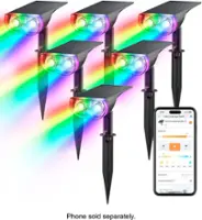 Linkind - Smart RGBTW Multicolor Solar Spot Lights (6-pack) - Multicolor - Front_Zoom