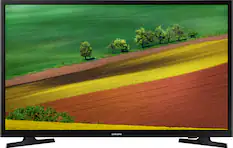 Front. Samsung - 32" Class M4500 Series LED HD Smart Tizen TV - Glossy Black.