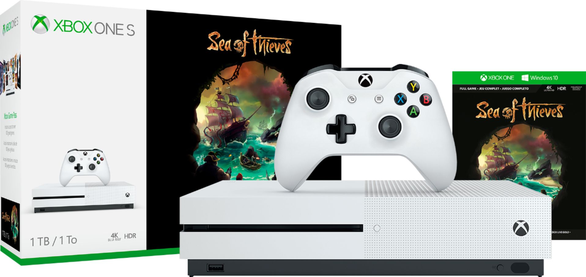 Rejse Træts webspindel salat Microsoft Xbox One S 1TB Sea of Thieves Bundle with 4K Ultra HD Blu-ray  White 234-00324 - Best Buy