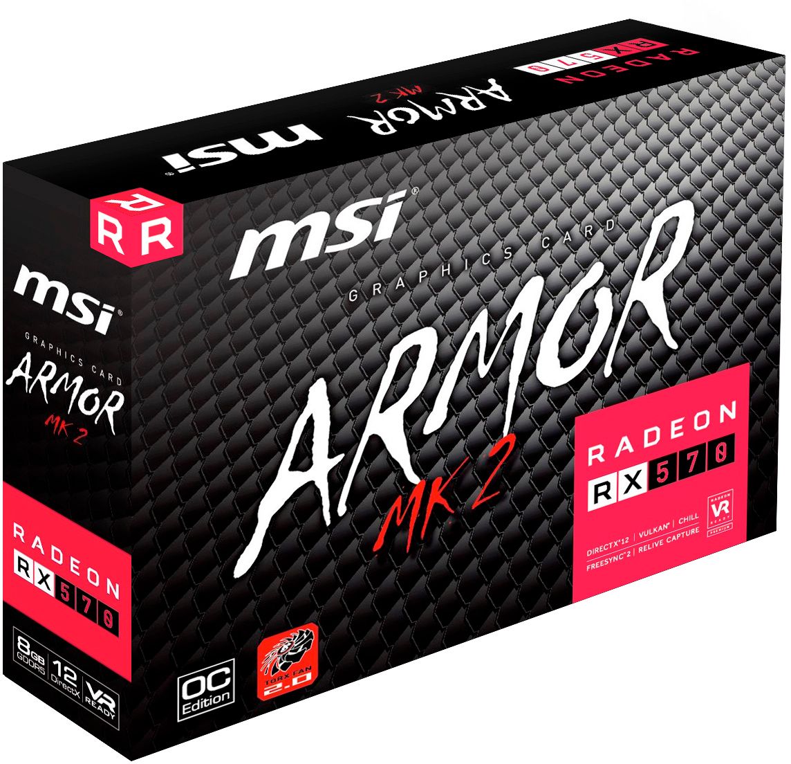 Best Buy: MSI AMD Radeon RX 570 ARMOR OC 8G GDDR5 PCI Express 3.0 Graphics  Card Black/Red R570AR28C