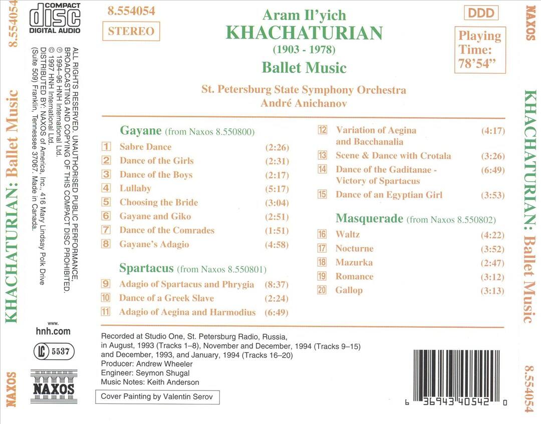 Back. Khachaturian: Ballet Music [CD].