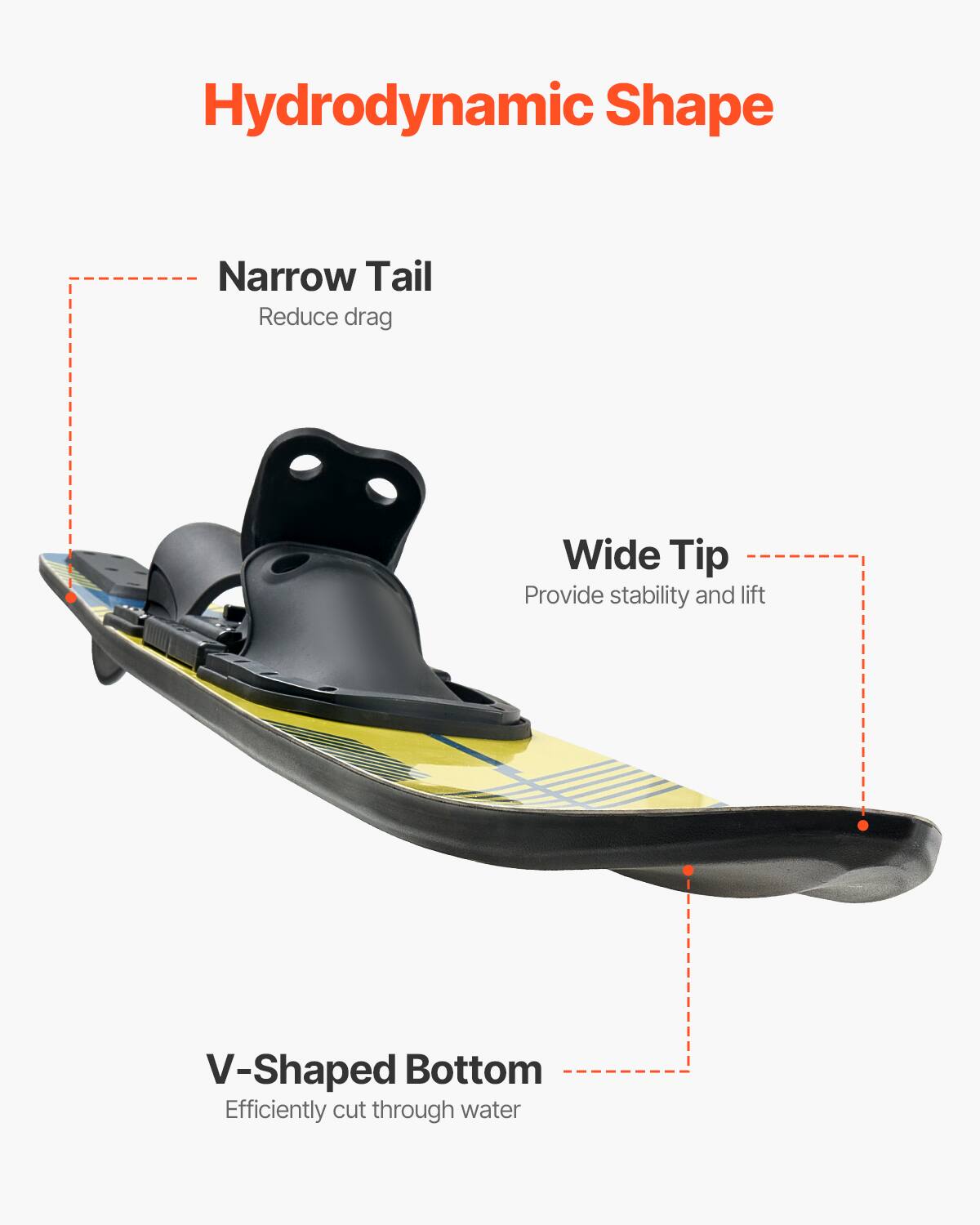 Hydrodynamic Shape

- Narrow Tail
  - Reduce drag

- Wide Tip
  - Provide stability and lift

- V-Shaped Bottom
  - Efficiently cut through water