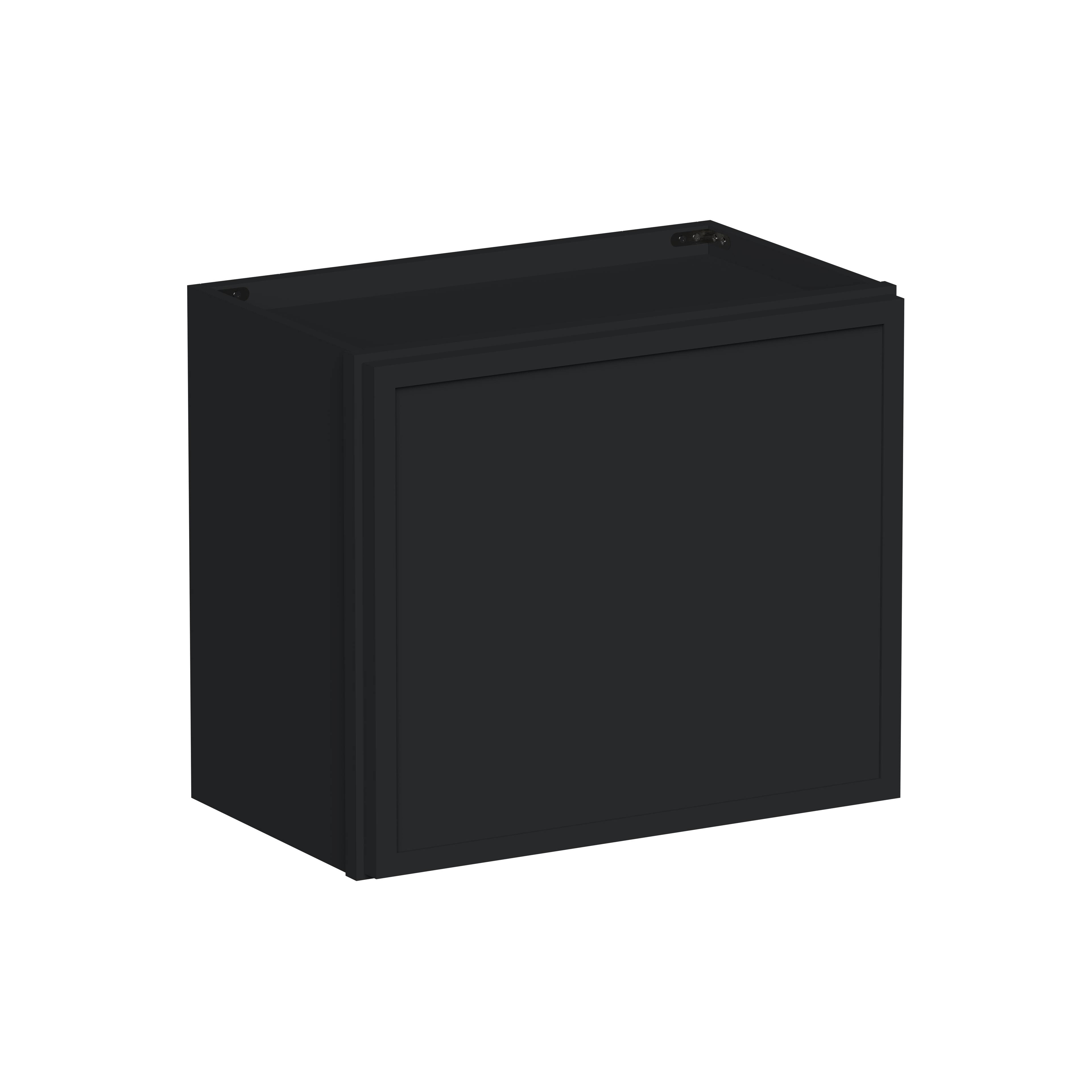 Front. Boyel Living - 21-in W x 18-in H x 12-in D Shaker RTA Kitchen Wall Cabinet with Soft-Close - Black.