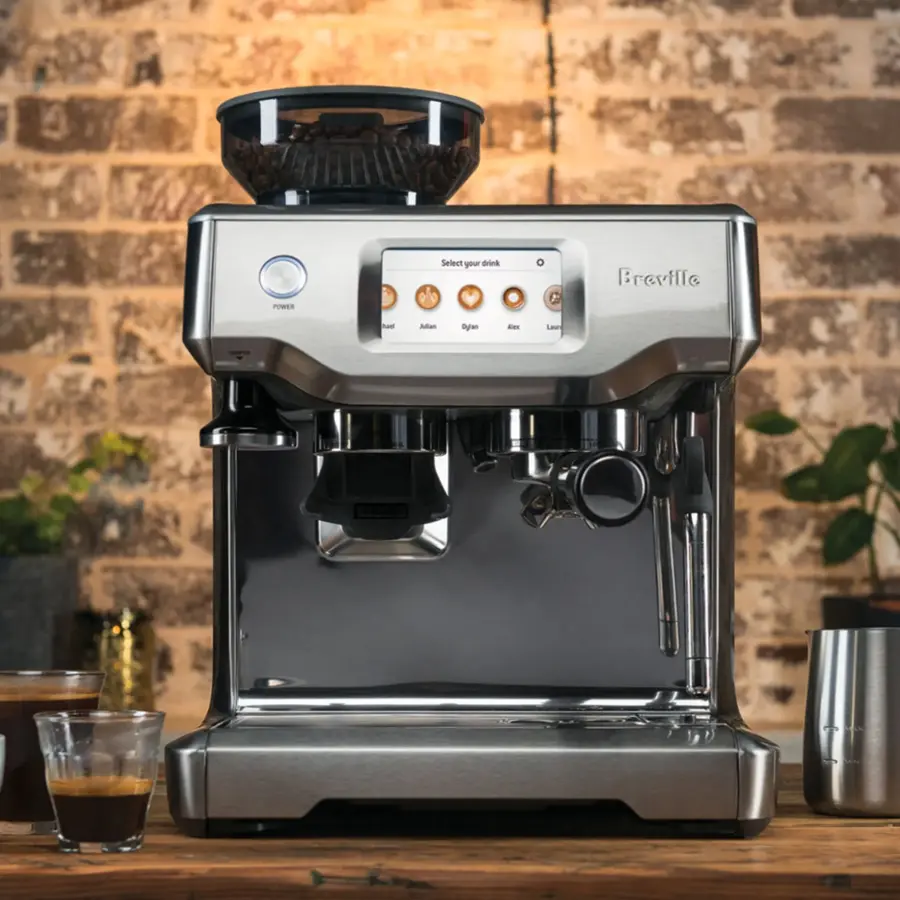 Alt View 15. Breville - the Barista Touch Espresso Machine with 9 bars of pressure, Milk Frother and integrated grinder - Stainless Steel.