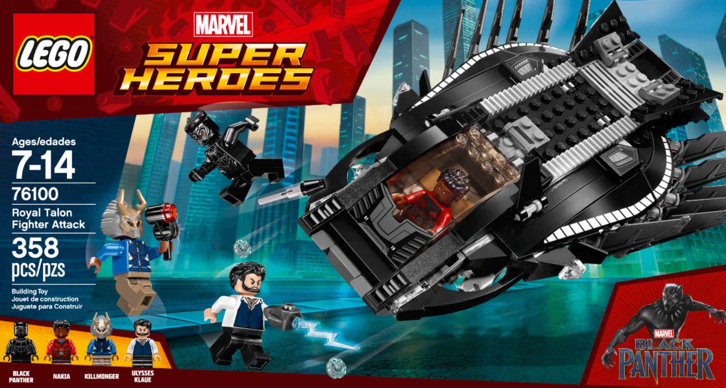 Transcend blur Depression LEGO Marvel Super Heroes: Black Panther Royal Talon Fighter Attack 76100  6212656 - Best Buy