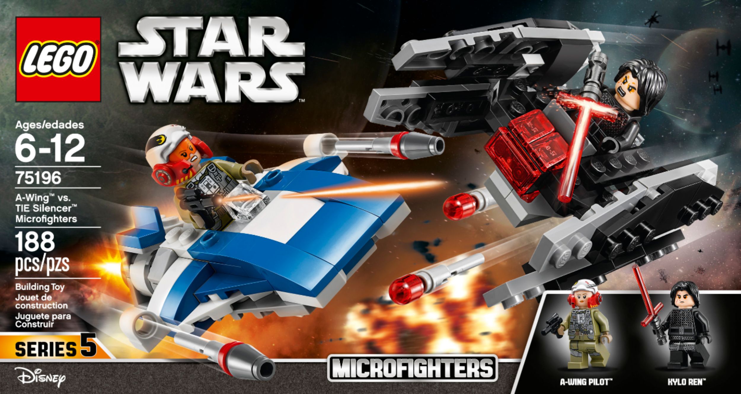 galleri undertrykkeren porter LEGO Star Wars A-Wing vs. TIE Silencer Microfighters 75196 Black 6212550 -  Best Buy