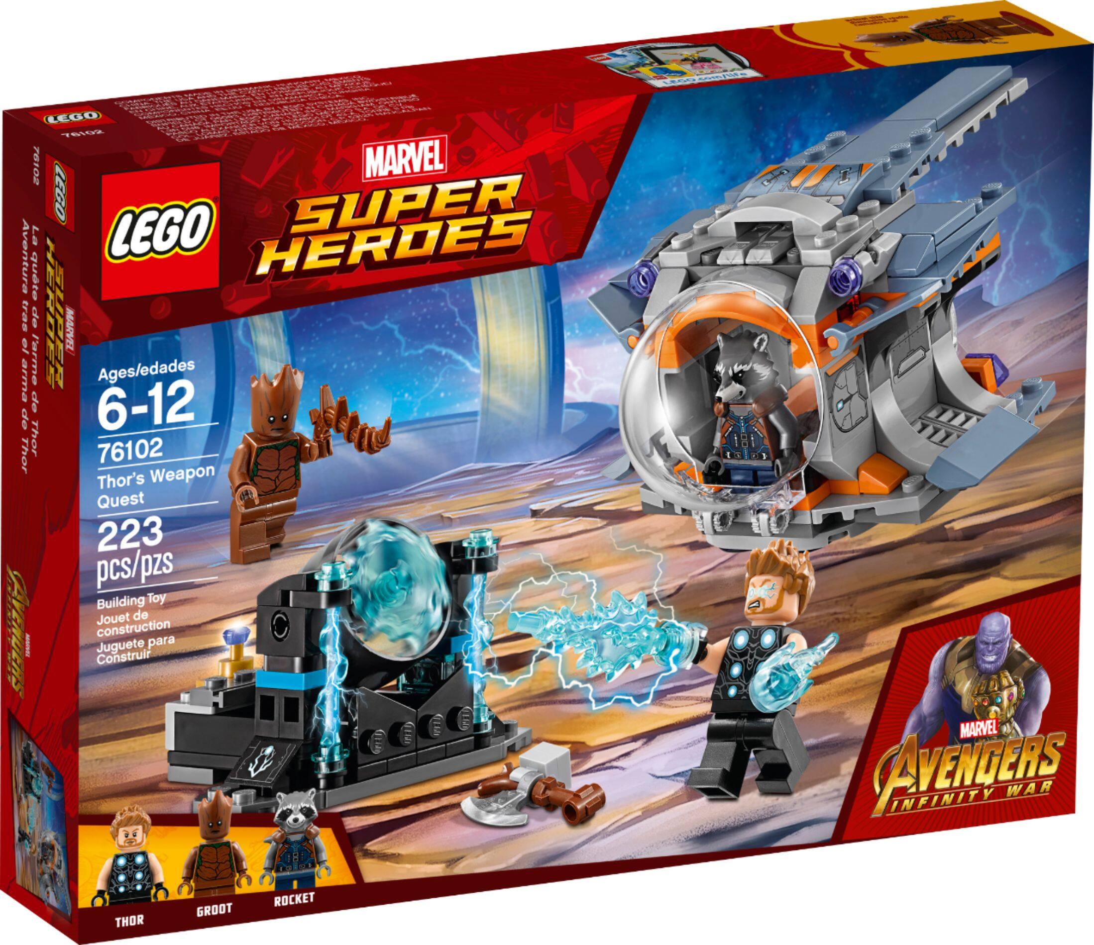 Lego 76102 marvel super heroes thor's weapon best sale quest stores